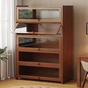 빈티지 찬장 수납 원목 카페장 미니찬장 컵 그릇 수납장 업그레이드타원형문 카페 거실