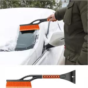 큐유엔 27 자동차 제설기 및 브러시 인체공학적 폼 그립이 있는 탈부착 스크래치 프리 스노우 윈드실드