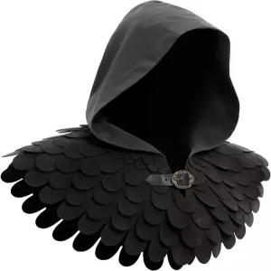 르네상스 모자 고딕 케이프를 위한 이교도 비늘 목 갑옷 코스프레 의상 액세서리를 Cdecgo 중세 카울 후드