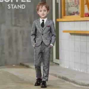 그레이 하운드투스 글렌체크 정장 턱시도 풀세트