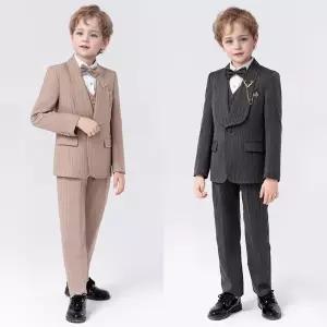 싱글버튼 라운드카라 세로스프라이프 정장 턱시도 풀