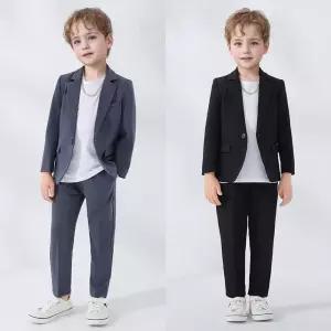 레오 싱글버튼 클린컬러 정장 턱시도 세트(자켓 티셔