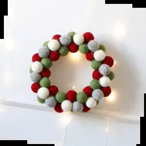 트리장식 크리스마스 트리 장식용 동글동글한 펠트 리스 벽장식