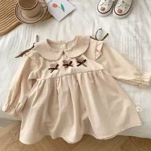 둥근카라원피스205202 긴팔 자매원피스 아동 아기트윈룩 리본베베 자매커플룩