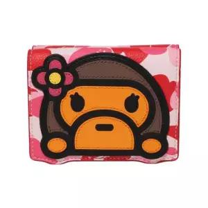 [정품] BAPE ABC Camo Lisa Leather Wallet 핑크 Pink 베이프 카모 베이비 리사 레더 월렛 865117