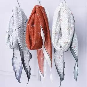 목도리 (앙상블) 국산 H패턴 롱 스카프 머플러 면 중년-DYS