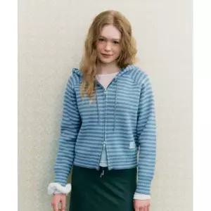 ROEM 스트라이프 후드 가디건 RMCKG23YT1 BLUE 1620124