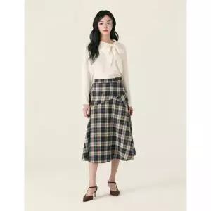 ROEM 체크 플레어 롱 스커트 RMWHG12RT1 1620085