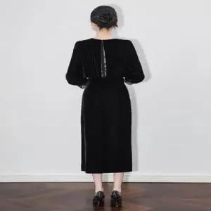 원피스 여성용 레이스 경량 하이넥 벨벳 1PICK1