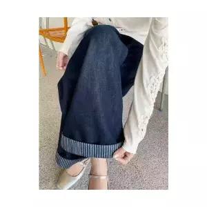 여성용 팬츠 청 캐주얼 빈티지 배기핏 롤업 청바지 스트라이프 와이드 슬림핏 하이웨스트 1PICK1