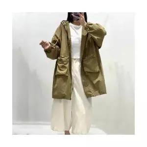 여성 가디건 가을 트렌치코트 후드 솔리드 하프 투포켓 캐주얼 아우터 카디건 OP3