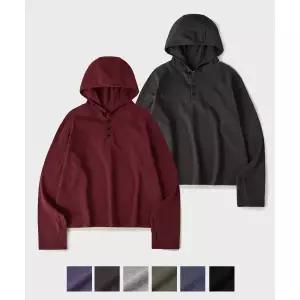 후브스 HOOVES [데일리룸X후브스]패널 헨리넥 후디 슬리브- 8Color 커플 294717