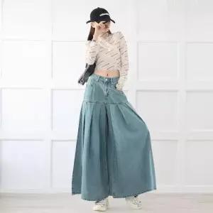 감성룩 청치마 청치마코디 롱청치마 빈티지 청치마바지