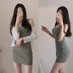 미니 원피스 봄 여름 숏 민소매 니트 나시 데일리룩 롱원피스 봄원피스 여성 임산부