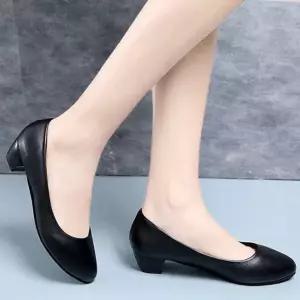 부드러운 앞코 디자인 여성 슬랙스 스커트 코디 구두 스트랩힐 여자 구두힐 발편한 신발