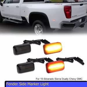 화물차차폭등 사이드등 15-Silverado Sierra Dually Chevy GMC용 LED 펜더 사이드 마커 라이트 25003500 HD