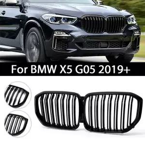 자동차 그릴망 튜닝 BMW 호환 X5 G05 - Grillez 레이싱 그릴 용 앞 신장 광택 블랙 액세서리 더블 라인