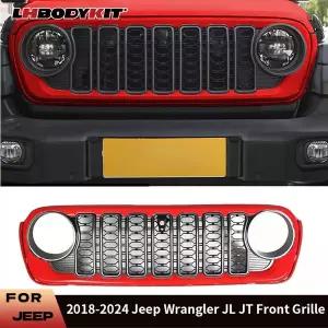 자동차 그릴망 튜닝 -2024 지프 랭글러 JL JT ABS 플라스틱 다양한 색상 앞 범퍼 그릴 메쉬 교체 액세서리