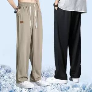 시원한바지 남자 여름 밴딩 아이스바지 세미 와이드팬츠 쿨바지