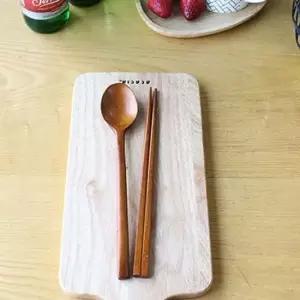 현이몰 튼튼한 장미나무로 만든 로즈우드 수저세트 2size 숟가락 젓가락 수저 어린이수저세트