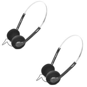 귀 헤드폰, 유선 스테레오 조절 가능한 헤드밴드가 있는 가벼운 오버이어(블랙)의 wlngtv 2종 플레이어, 휴대용 레트로 카세트