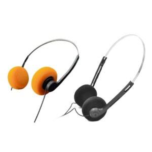 귀 헤드폰, 유선 스테레오 조절 가능한 헤드밴드가 있는 wlngtv 2종 블랙)의 카세트 플레이어, 경량 및 레트로 오버이어(오렌지 휴대용