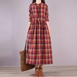 빨강머리앤 체크 롱 원피스