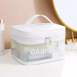 세면파우치 워시 백 화장품가방 방수 세면 쿨 화이트 파우치