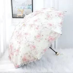 암막양산 (쓰러담아) 꽃 자수 양산 자외선차단 UV 접이식