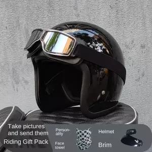 바이크 오토바이 반모헬맷 500TX 빈티지 오픈 페이스 헬멧 일본 기술 유리 섬유 스쿠터 타기 제트 Casque M