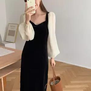 여성 벨벳 롱원피스 돌잔치원피스 바캉스 시밀러룩