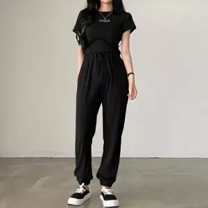 여성 반팔 조거팬츠 셋업 운동 트레이닝복 데님셋업