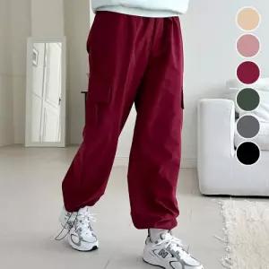 여성 카고 와이드팬츠 미니멀룩 여자 편한바지 학생