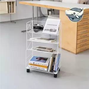 이동식 수납 책정리 트롤리 선반 다용도 책꽂이