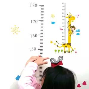 아기방 인테리어 소품 기린 키재기 스티커 어린이 성장 기록 벽지 데코 유아 키측정기