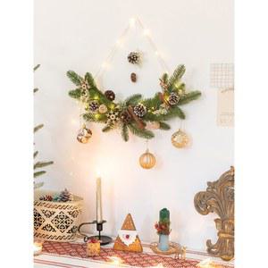 벽트리 라탄 50cm 펜던트 장식 만들기 크리스마스 소품 삼나무 트리 벽장식 가랜드