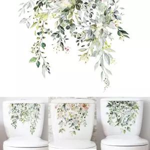 인테리너 데코 스티커 포인트 화장실 변기 인테리어필름 욕실 방수 플라워 잎스 식물 꽃스