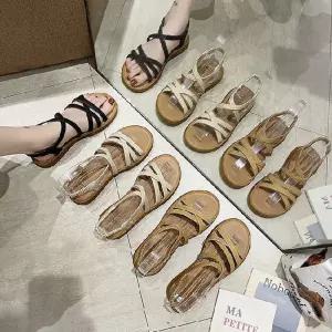 여자여름샌달 여자여름샌들 슈즈 밴딩 샌달 여성 3컬러 1P 스트랩 IxA8+1dNX
