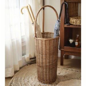 라탄 우산꽂이 감성 수납 인테리어 정리함 가게용 보관대 순수 화이트 내추럴 업소 휴지통