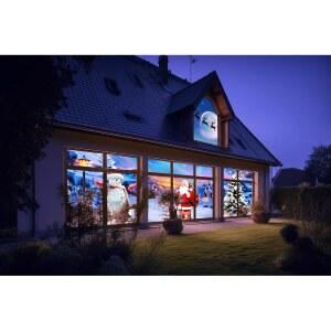 100인치 홀로그램 후면 투사 화면 할로윈 크리스마스 영화의 밤 홀리데이 파티 휴대용 접이식 양면 주름 프로젝터 실내 비디오