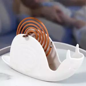 해충퇴치용품 모기향 거치대 달팽이 케이스 화이트 캠핑용 인테리어 트레이