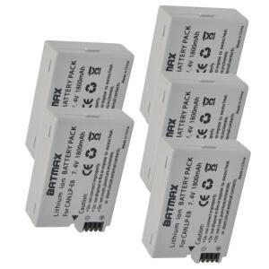 5팩 1800mAh LP-E8 LP E8 LPE8 카메라 배터리 팩 Canon EOS 550D 600D 650D 700D Kiss X4 X5 X6i X7i Rebel