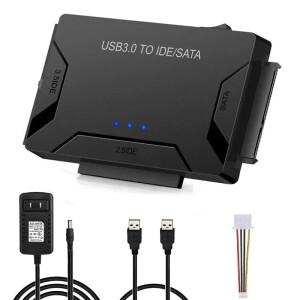 SATA/IDE-USB 3.0 어댑터 하드 드라이브 케이블 변환기(2.5/3.5인치 SATA 및 IDE HDD 지원 MacbookPC용 6TB