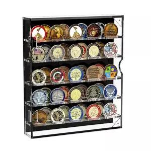 동전 수집 보관함 스탠드 용품 주화 홀더 투명 보관 거치대 디스플레이 기념 배지 코인북