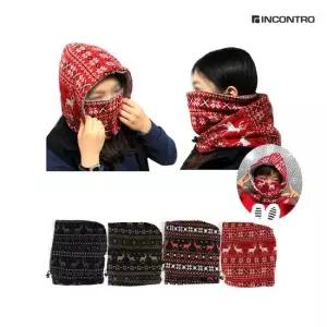 인콘트로 니트 후드 넥워머 아동용 루돌프 방한마스크 후드넥워머 아동용후드워머