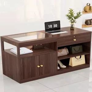 전시대 쇼케이스 유리 카운터 보석 프론트 월넛 전시가구 우드 호두색 샐러드 옷가게