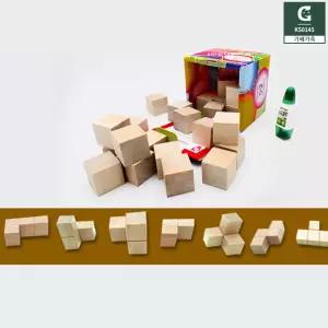 가베가족 원목 소마큐브 만들기 입체도형 쌓기나무 큐브 블록 블럭 도형학습 수학놀이 DIY