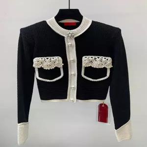 여성 가디건 원피스형 단추 펄 보석 데일리룩 긴팔 집업