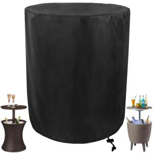 7.5갤런 맥주 및 와인 쿨러가 있는 케터 퍼시픽 쿨 바 야외 파티오 가구 온수 욕조 사이드 테이블용 WICK 방수 커버, 원형 풀 엔드 테이블 커버(21 u201D Dia x 23 H)