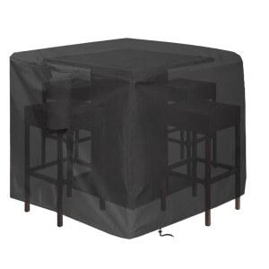 헝메 5피스 바 높이 파티오 다이닝 세트 커버, 야외 방수 사각 위커 테이블 & 의자 및 4개 - 59인치 X W x 38인치